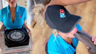 Bigger the pizza, the more she moans loudly