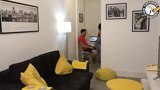 The girl is having unscripted sex with a stranger