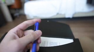 A girl from the staff allowed a man to take her hardness in his mouth