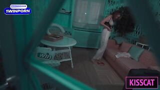 A woman has sex with her stepson in a hotel room, showcasing intense passion