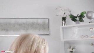 A mature blonde with a stunning figure craves intense passion on the couch