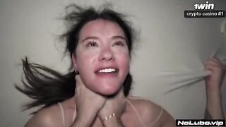 The girl took a torrent of water on herself and was soaked