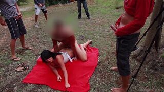 Beach orgy turns into a wild party with free sex