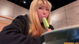 The girl licked the cream, but she could lick something else
