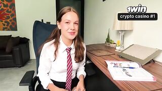 The girl was punished for not doing her homework, she had to engage in oral play