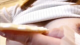 A Japanese woman masturbates her pussy using a sex toy, showcasing her skill in solo play and homemade content creation, much like the intense performances seen in popular videos such as "The Floor Is SQUIRT - She Couldn´t Stop Cumming - Mia Stone"