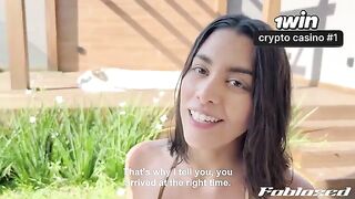 The delivery guy came to the house with a special surprise for the cute Latina babe
