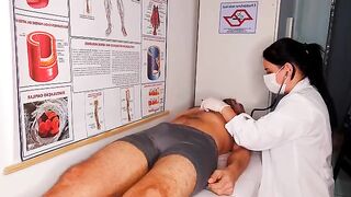 A hot nurse fucks with a patient, skipping foreplay
