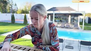A hot blonde is fucking hard in a car, showcasing her passion