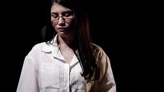A girl came to the moment of orgasm with a great face