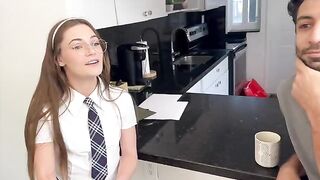 The scholarship is small, but her appetite for cock is big