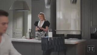The boss chases the employee to her home