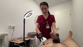 Pre-waxing blowjob with a hot nurse is always a good idea