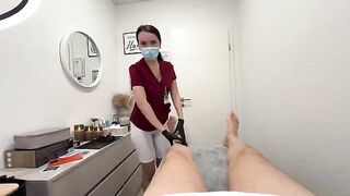 Pre-waxing blowjob with a hot nurse is always a good idea