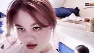 Public blowjob on the train, just for the thrill of getting caught