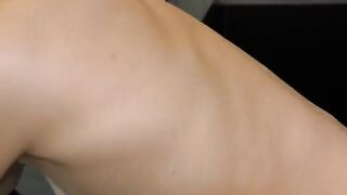 A cute blonde in the kitchen, choking and getting fucked hard