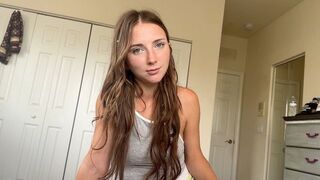 A step sister gets prepared for sex faster than you can blink