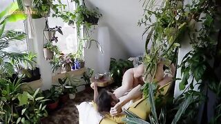 The couple has passionate and intimate sex right on the couch at home
