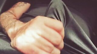 The hand moves up and down the barrel with dirty talk