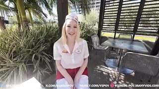 Gigi Sweets, the busty blonde from Medellin, Colombia, in intense action