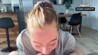 A cute girl in a dress strips down to the last thread