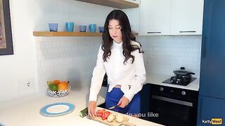 Babe is caught, thrown against the wall, and fucked in the kitchen
