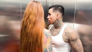 I fucked my hot neighbor in the elevator and outdoors