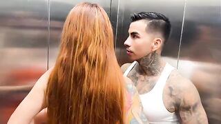 I fucked my hot neighbor in the elevator and outdoors