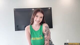 A cloth hinders when you really want to touch her Aussie style