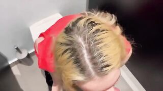 A beautiful girl got fucked hard in a public toilet for money