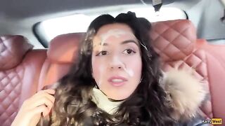 Babe Katty West covered in cum, enjoying a hot fireworks display