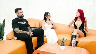 Two girls, two guys, a double blowjob and then they get fucked