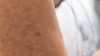 A woman has her own pleasure and reaches a squirting orgasm
