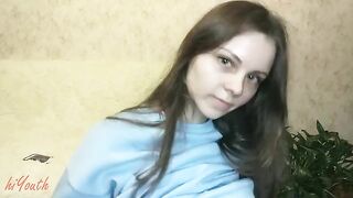 A cute Russian schoolgirl tries solo sex for the first time and reaches climax