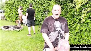 A voyeur girl gets her pussy egged by a horny German amateur