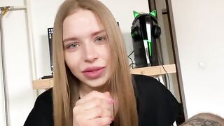 I sucked my friend's cock until he came on my cute face