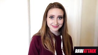 Petite teen Laney Grey loves monster cock, showcasing her trimmed pussy in intense action
