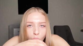 Barbie is a slut who loves to suck huge dicks and get cum on her face