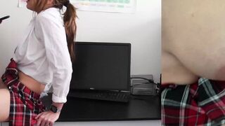 Schoolgirl got caught masturbating and the teacher had to take her home