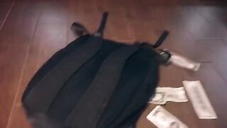 A hot woman is fucking with a man who came to her house for a robbery