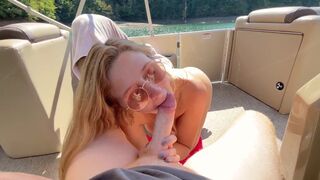 A couple enjoys a passionate and intimate moment on a boat during spring break