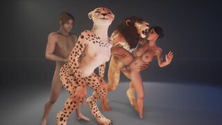 A hot chick is fucking with a huge monster cock in 3D