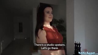 A cute naive girl was picked up by the public agent for a steamy session