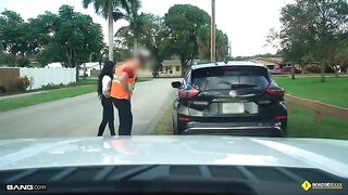 A sexy woman got fucked by the mechanic on the roadside